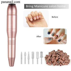 Portable Electric Nail Art Pen Drill Power Manicure Pedicure Machine File Kit